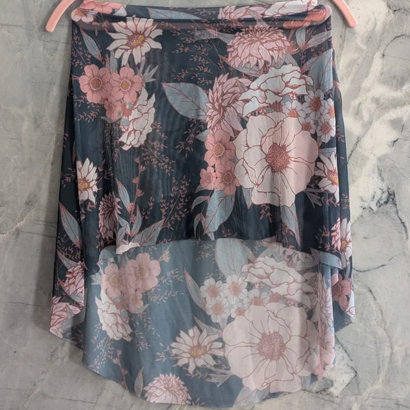 Eleve Symphony Mesh High Low Skirt, L - Picture 5 of 6